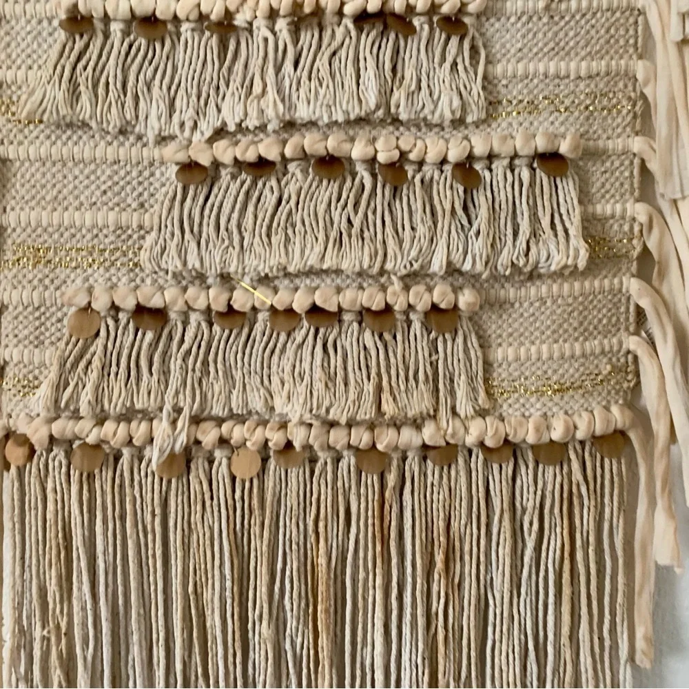 Karma living wall boho chic Macrame Bubble Fabric Art wall hanging 15/32”